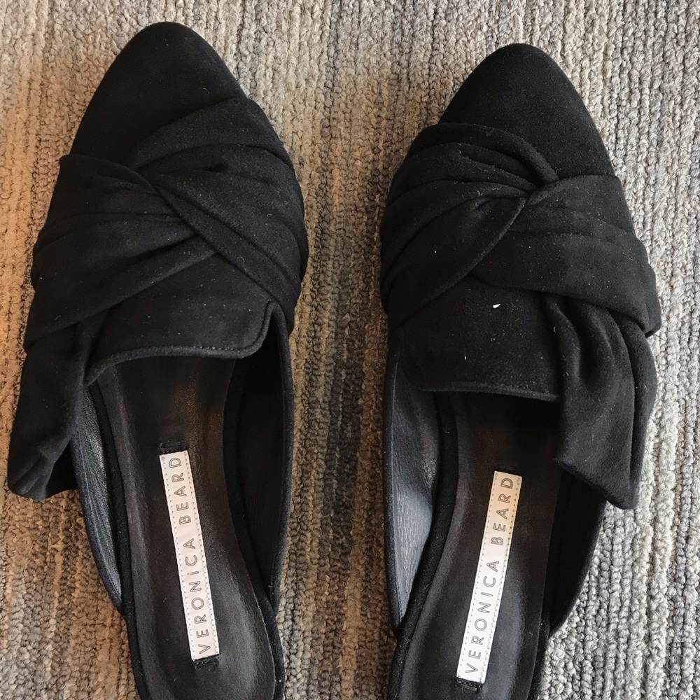 Veronica beard suede flats slip on
